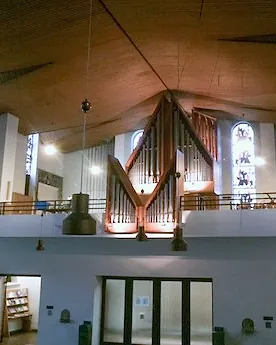 Köln-Zollstock, kath. Pfarrkirche Zum Heiligen Geist, Rieger 1960; 19/II/Pedal – Foto 1